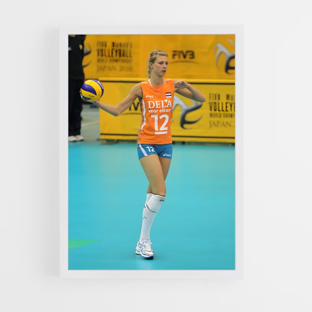 Poster Élan Orange – affiche Volleyball (vue 3)